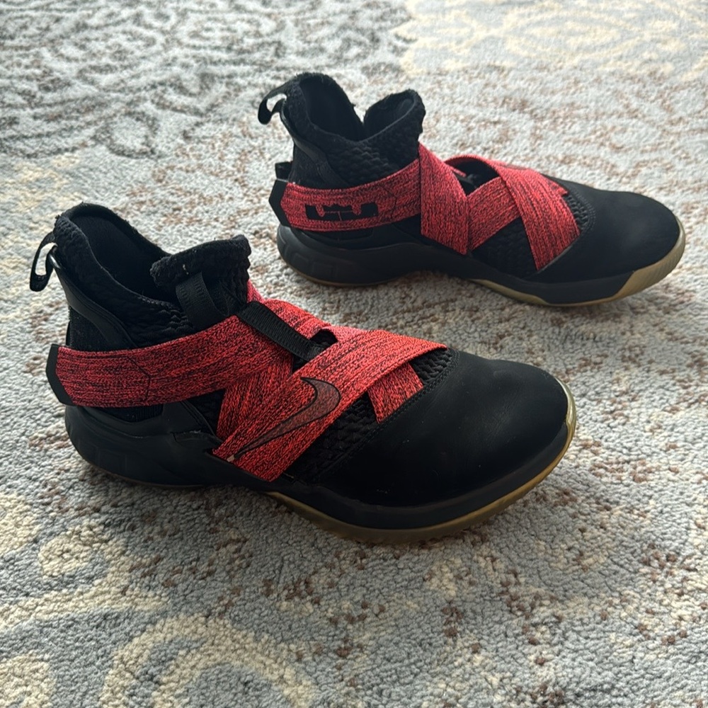 Nike LeBron Soldier XII Basketball Sneakers Black Red 9